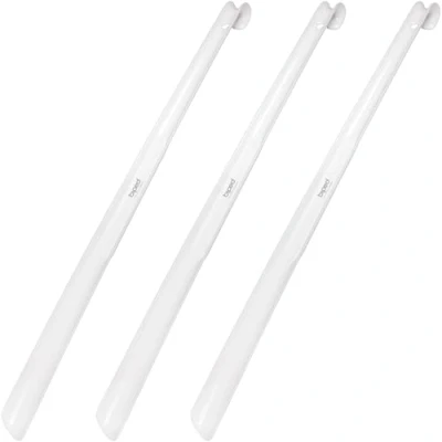 Abbildung von biped 3er Set Kunststoff Schuhlöffel 65 cm mit Haken z1557 (weiss)