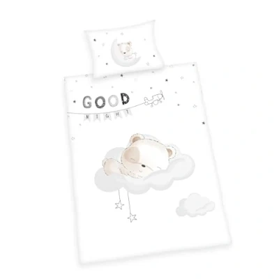 Abbildung von Herding Kleinkinder Bettwäsche Set, Sleeping Little Bear Wendemotiv, Bettbezug 100 x 135 cm, Kopfkissenbezug 40 60 Flanell/Biber