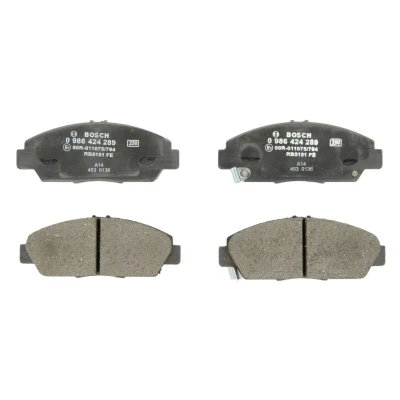 Abbildung von BOSCH 0 986 424 289 Bremsbelagsatz Low Metallic mit akustischer Verschleißwarnung Anti Quietsch Blech HONDA: Prelude 4, V, ACCORD 5