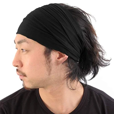 Abbildung von CHARM Stirnband Herren Bandana Damen Kopftuch Hair Band Men Headband Piraten Haarband Männer Sport Schwarz M