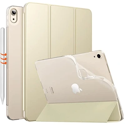 Abbildung von MoKo für iPad Air 6. Generation 11 Zoll Hülle M2 2024/iPad 5./4. Gen 2022/2020, Transluzent Matt Weich TPU Rückseite Hülle, Unterstützt Pencil Pro/2/USB C, Sternenlicht