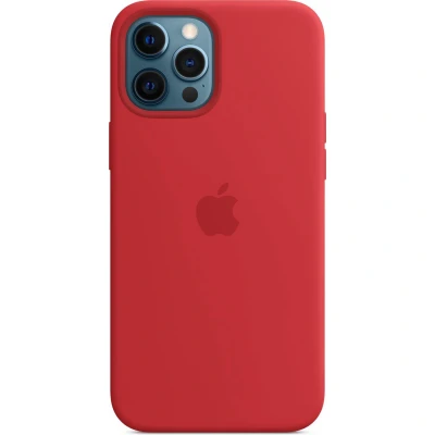 Abbildung von Apple iPhone 12 Pro Max Hülle MagSafe Silikon Original Soft Case/Backcover Handyhülle Rot