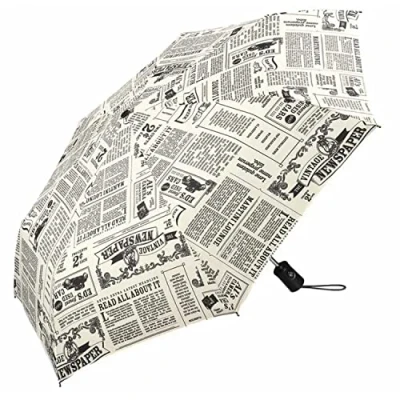 Abbildung von Regenschirm Newspaper Taschenschirm Auf Zu Automatik