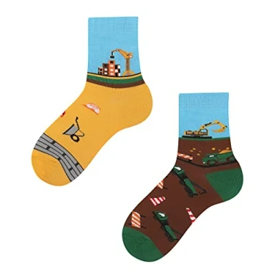 Abbildung von TODO Colours Lustige Socken Kinder mit motiv für Mädchen, Jungen, Kleinkind (Bagger Kinder, 31 34)