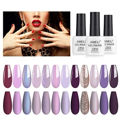 Abbildung von AIMEILI Gel Nagellack UV LED Gellack Farben Set 12 pcs 8ml Soak Off Nägel Farbgel Kit 19