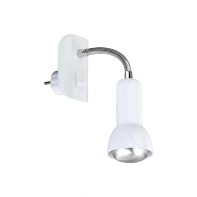 Abbildung von BRILONER Steckdosenlampe, Leselampe mit E14 Fassung, Kippschalter, Schwenkbar, Weiß, 2739 016P