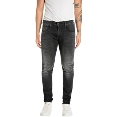 Abbildung von Replay Herren Jeans Anbass Slim Fit Hyperflex mit Stretch, Schwarz (Black 098), 31W / 34L