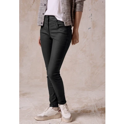 Abbildung von Street One Beschichtete Jeans Slim Fit, Damen, Größe: 30x30, Schwarz