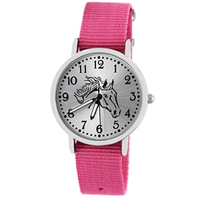 Abbildung von Pacific Time Kinder Uhr analog Quarz mit Textilarmband 10401