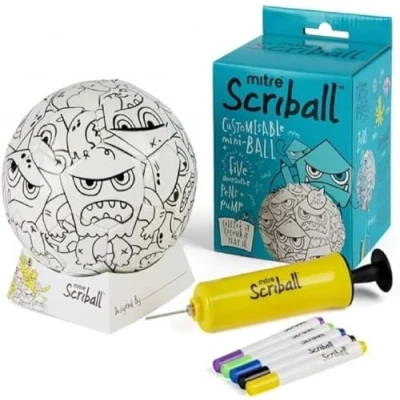 Abbildung von Mitre Kinder Scriball Personalisierbarer Mini Fußball Mit Filzstiftsortiment, Zultz, One Size