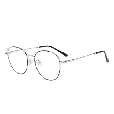 Abbildung von Blaulichtfilter Brille Anti Blaulicht Computerbrille Katzenauge ohne sehstärke Metallgestell Pc Gaming Bluelight Filter Uv Blockieren Blaue Licht Glasses Damen Schwarz und Silber Rahmen