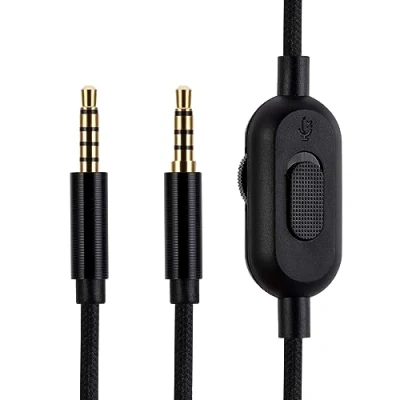Abbildung von Astro A10 Gen 2 A30 A40 tr Ersatzkabel, kompatibel mit Logitech Gaming Headset, Inline Stummschaltung, Lautstärkeregler Mikrofon, Meter Kopfhörer Audio Verlängerungskabel, Schwarz