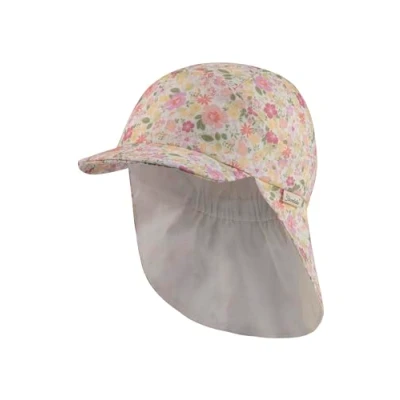 Abbildung von Sterntaler Schirmmütze mit Nackenschutz Blümchen für Mädchen Kinder Mütze aus Bio Baumwollmuesselin Sonnenkappe gefüttert Baumwollstoff ecru, 51