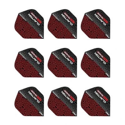 Abbildung von RED DRAGON Jonny Clayton Hardcore Premium Rot und Schwarz Dartflug 3 Set pro Packung (insgesamt 9 Dart Flights)