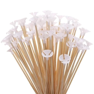 Abbildung von Toyland® Packung mit 10032 cm (12,5 Zoll) Bambus Ballonstäben und Bechern umweltfreundlich, wiederverwendbar recycelbar Dekoration für Feiern Partys