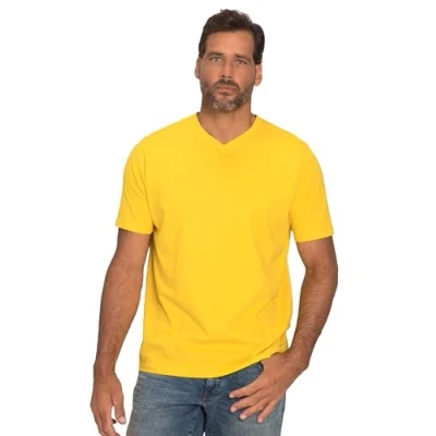 Abbildung von JP1880 Grosse GRÖSSEN Reine Vausschnitt Tshirt basic, Herren, Größe: 5XL, Yellow
