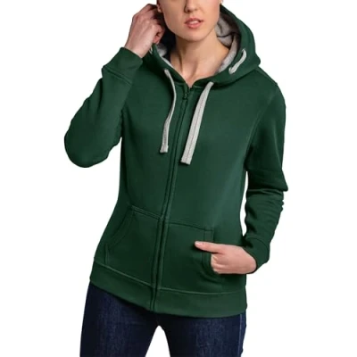 Abbildung von HRM Damen Hooded Jacket I Premium Kapuzenjacke mit Kontrast Innenfutter Basic Hoodie Reißverschluss Zip Hochwertige &amp; nachhaltige Oberteile