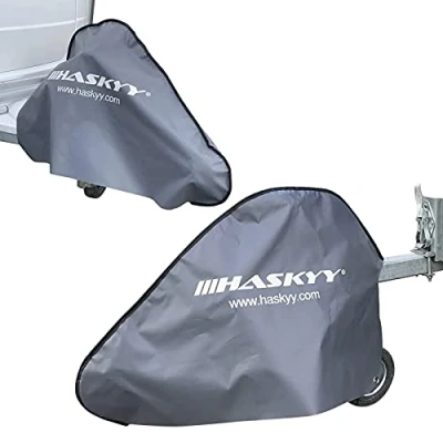 Abbildung von Deichselabdeckung I 90 x 60 cm Wasserdicht Deichselhaube für Anhänger Wohnwagen LKW Plane Universal Deichselschutzhülle Anhängerkupplung Abdeckung