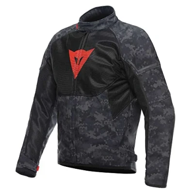 Abbildung von Dainese Ignite Air Tex Jacket, Motorrad Sommerjacke, Mesh Gewebe, Herren Motorradjacke, Weiche Protektoren, Grau Camo/Schwarz/Fluo Rot, 56