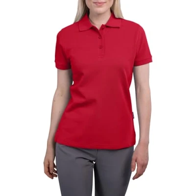 Abbildung von HRM Damen Heavy Polo, rot, Gr. 3XL I Premium Polo Shirt aus 100% Baumwolle Basic Polohemd bis 60C waschbar Hochwertige &amp; nachhaltige Oberteile Workwear