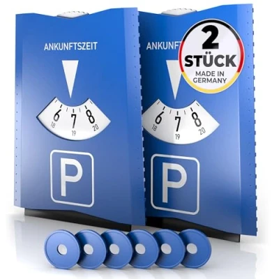 Abbildung von DIYexpert 2er Pack Parkscheibe Kunststoff mit Saugnäpfen
