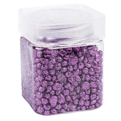 Abbildung von Ideen mit Herz Glitzernuggets aus Glas Metallic Deko Granulat Glitzer Steine Körnung: 2mm bis 7mm 260g ideal als Streu Deko, Tisch Hochzeit (violett)