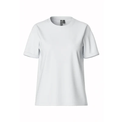 Abbildung von Pieces CRIA FOLD UP Solid TEE Tshirt basic, Damen, Größe: XS, Bright white
