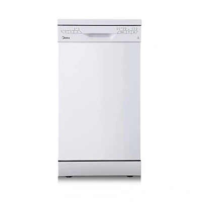 Abbildung von Midea SF 3.45NW PRO Geschirrspüler 45 cm Freistehend und Unterbaufähig, 9 Maßgedecke, Spülmaschine mit WLAN, 5 Programme, Höhenverstellbarer Oberkorb, 47 dB, Weiß