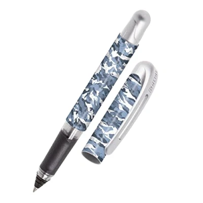 Abbildung von Online Tintenpatronen Rollerball College Camouflage, Stift für Rechtshänder und Linkshänder, ergonomisches Griffstück, hochwertiger Tintenroller, Standard Tintenpatronen, inkl. Kombipatrone blau