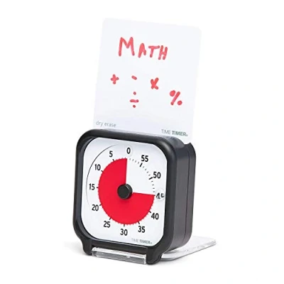 Abbildung von TIME Timer ORIGINAL Pocket 60 Minuten Visueller Analog Uhr Optionaler Akustischer Alarm Kein lautes Ticken; Zeitmanagement Gerät (Schwarz)