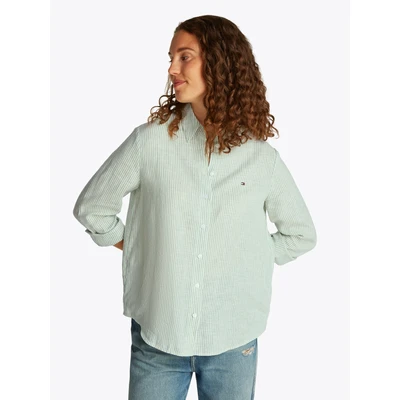Abbildung von Tommy Hilfiger Relaxed Shirt Hemdbluse Classic ithaca fort green, Damen, Größe: 34, green