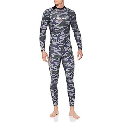 Abbildung von Cressi Men&#039;s Summer Man Monopiece Wetsuit 2.5mm Herren Neopren 2.5 mm Taucheranzug, Grau/Grün, 4XL