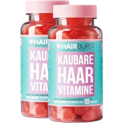 Abbildung von HAIR BURST Haar Vitamine für Schnelles Haarwachstum und Gegen Haarausfall 2er Pack — Hochdosiert mit Biotin, A, B5, B6, B12, C, E, Selen &amp; Zink Geprüfte Inhaltsstoffe 120 Stk