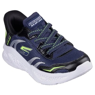 Abbildung von Skechers Light UP Meteor Lights Sneaker low für Kinder, Größe: 31, Navy/black/lime Schuhe