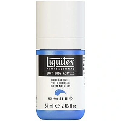Abbildung von Liquitex 1959680 Professional Acrylfarbe Soft Body Künstlerfarbe in cremiger deckender Konsistenz, hohe Pigmentierung, lichtecht &amp; alterungsbeständig, 59ml Flasche Blauviolett Hell