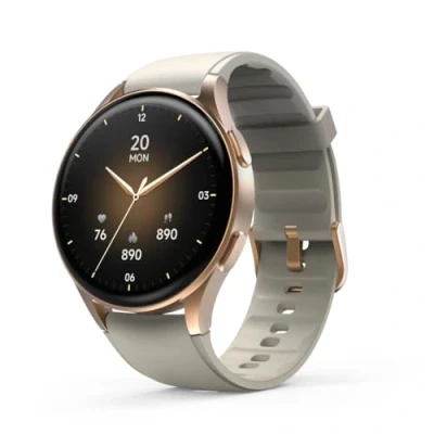 Abbildung von Hama Smartwatch 8900 mit GPS, wasserdicht IP68, Telefonfunktion (AMOLED Touch Display, Sprachsteuerung, Sportmodi, Schlaftracker, Herzfrequenzmessung, WhatsApp, Laufuhr, Pulsuhr, Fitnessuhr) gold
