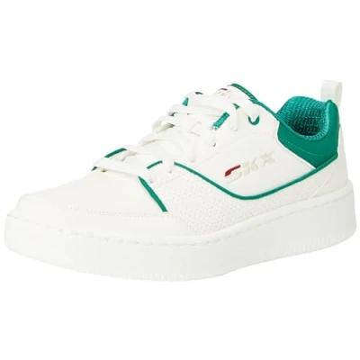 Abbildung von Skechers Herren Sport Court 92 Ottoman Platform, Weißer Duraleather grüner Rand, 42.5 EU