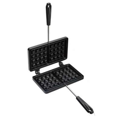 Abbildung von KitchenCraft Waffeleisen mit Antihaftbeschichtung, für Nutzung auf Herdplatten, Belgische Waffeln, 22 cm x 13