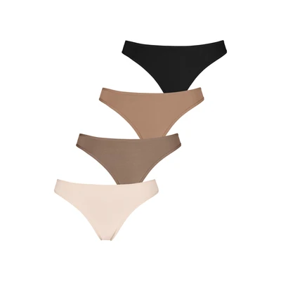 Abbildung von Lascana 4 PACK String, Damen, Größe: 32/34, Beige/black