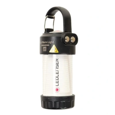 Abbildung von Ledlenser ML4 Warm Light LED Laterne, 300 Lumen, bis 40h Laufzeit, aufladbar mit Akku, blendfreies Licht, Rotlichtfunktion, 1xAA Batteriebetrieb möglich, Karabiner, Outdoor, Camping, Schwarz