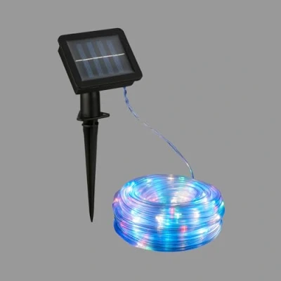 Abbildung von BRILONER RGB LED Strip Solar 10 Meter, Buntes Licht, Spitzwassergeschützte Lichterkette Aussen, Streifen mit 2 Lichtmodi, Schlauch Outdoor, Band, Transparent, Klar