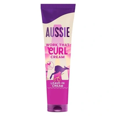 Abbildung von Aussie Work That Curl Cream 160ml, Leave In Creme zur Definition und Feuchtigkeit für welliges lockiges Haar, gepflegtes Gefühl