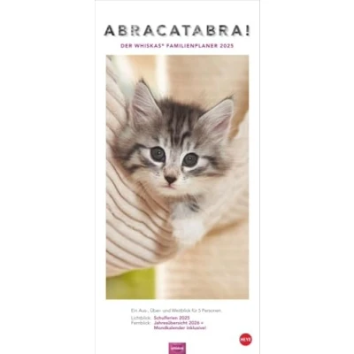 Abbildung von Whiskas Familienplaner 2025: Praktischer Kalender für Familien mit Katzenfotos zum Dahinschmelzen. Terminkalender die Wand 5 Spalten und viel ... Familienkalender (Familienplaner Heye)