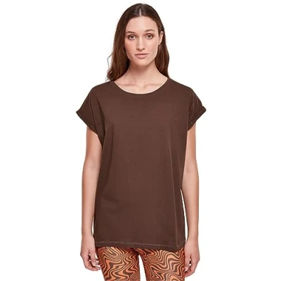 Abbildung von Urban Classics Extended Shoulder Tshirt basic, Damen, Größe: Large, Brown