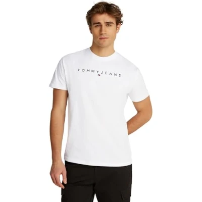 Abbildung von Tommy Jeans Linear LOGO TEE Tshirt basic, Herren, Größe: 46, White