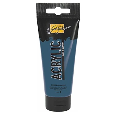 Abbildung von KREUL 84125 Solo Goya Acrylic, 100 ml Tube in paynesgrau, cremige vielseitig einsetzbare Acrylfarbe Studienqualität, auf Wasserbasis, schnell und matt trocknend, gut deckend, wasserfest