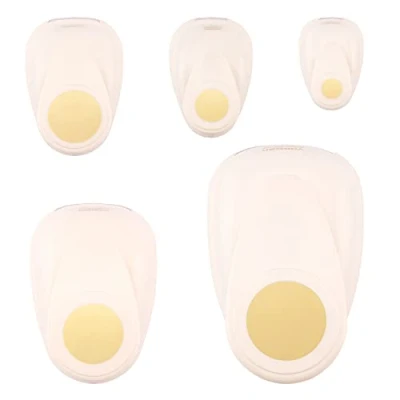 Abbildung von Vaessen Creative Stanzer Set, Motivstanzer Mit 5 Kreisen in verschiedenen Größen, 0,95 cm cm, Stück, bis zu 250 g/m², zum Basteln Papier Und Scrapbooking, Weiß gold