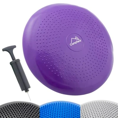 Abbildung von CampTeck U7294 Luftkissen Sitzen Aufblasbar Ballsitzkissen Balance Kissen (32cm) mit Handpumpe für Fitness, Geschicklichkeit, Rückentraining, Yoga, Bequemes Lila