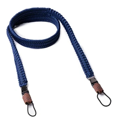 Abbildung von C Rope Kameragurt THE TRAVELER handgeflochten aus Paracord, Schultergurt mit Schnellverschluss, 125cm, Navy Blau