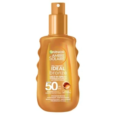 Abbildung von Garnier Ambre Solaire Ideal Bronze Milkinspray SUN Protection SPF 50 Sonnenschutz, Damen, Größe: 150 ml, Not defined